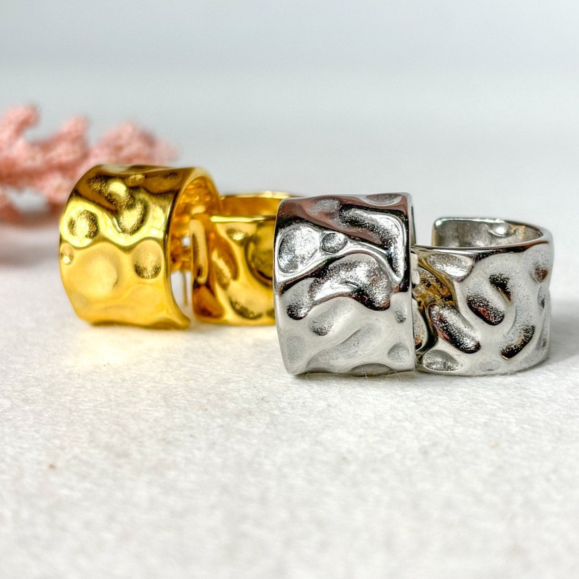 Ατσάλινα Σκουλαρίκια Κρίκοι - Gent Earrings ( χρυσό, ασημί)