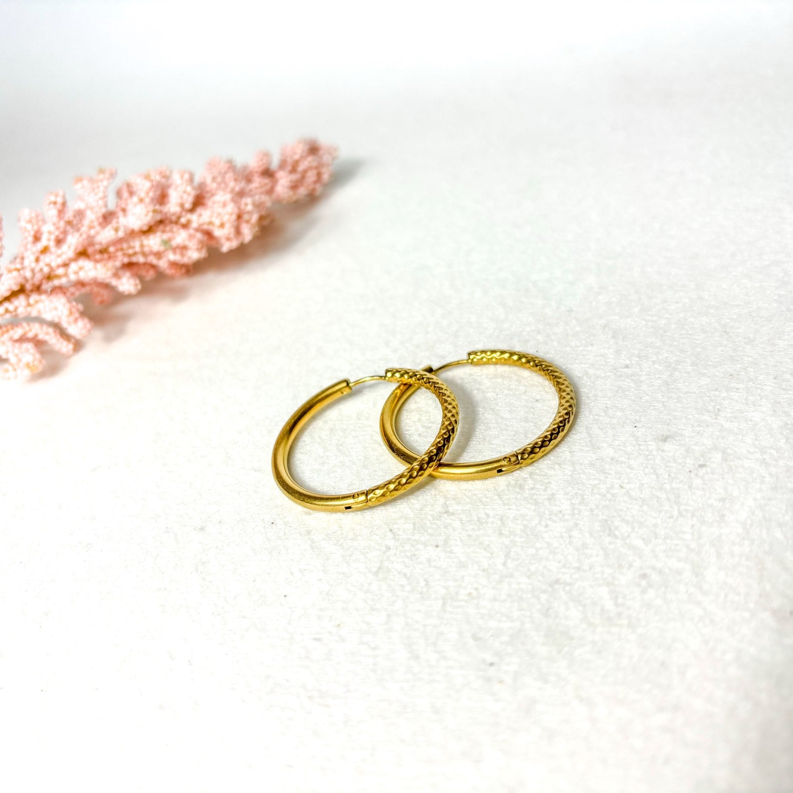 Ατσάλινα Σκουλαρίκια Κρίκοι - Nicol Earrings ( χρυσό, ασημί)