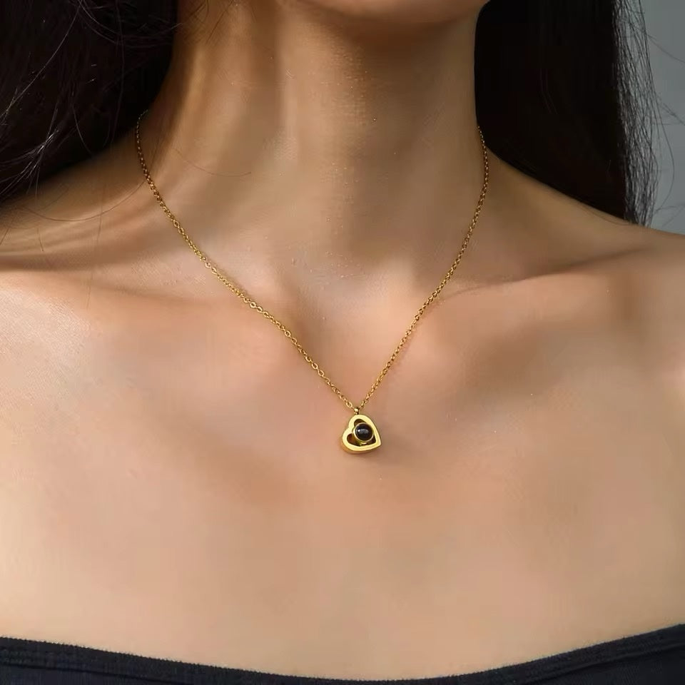 ΓΥΝΑΙΚΕΙΟ ΑΤΣΑΛΙΝΟ ΚΟΛΙΕ ΜΕ ΚΑΡΔΙΑ - 100 LOVE NECKLACE (χρυσό, ασημί)