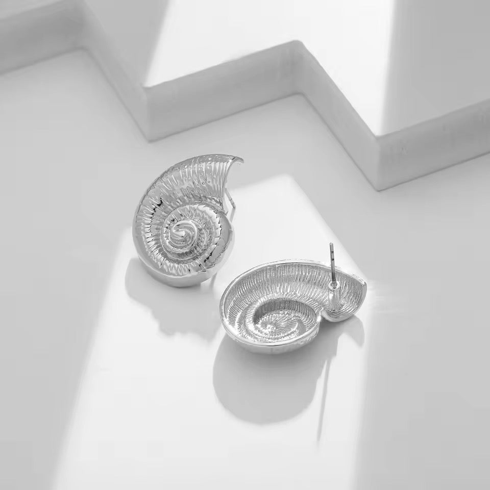 ΓΥΝΑΙΚΕΙΑ ΣΚΟΥΛΑΡΙΚΙΑ - BIG SNAIL EARRINGS (ΧΡΥΣΟ, ΑΣΗΜΙ)