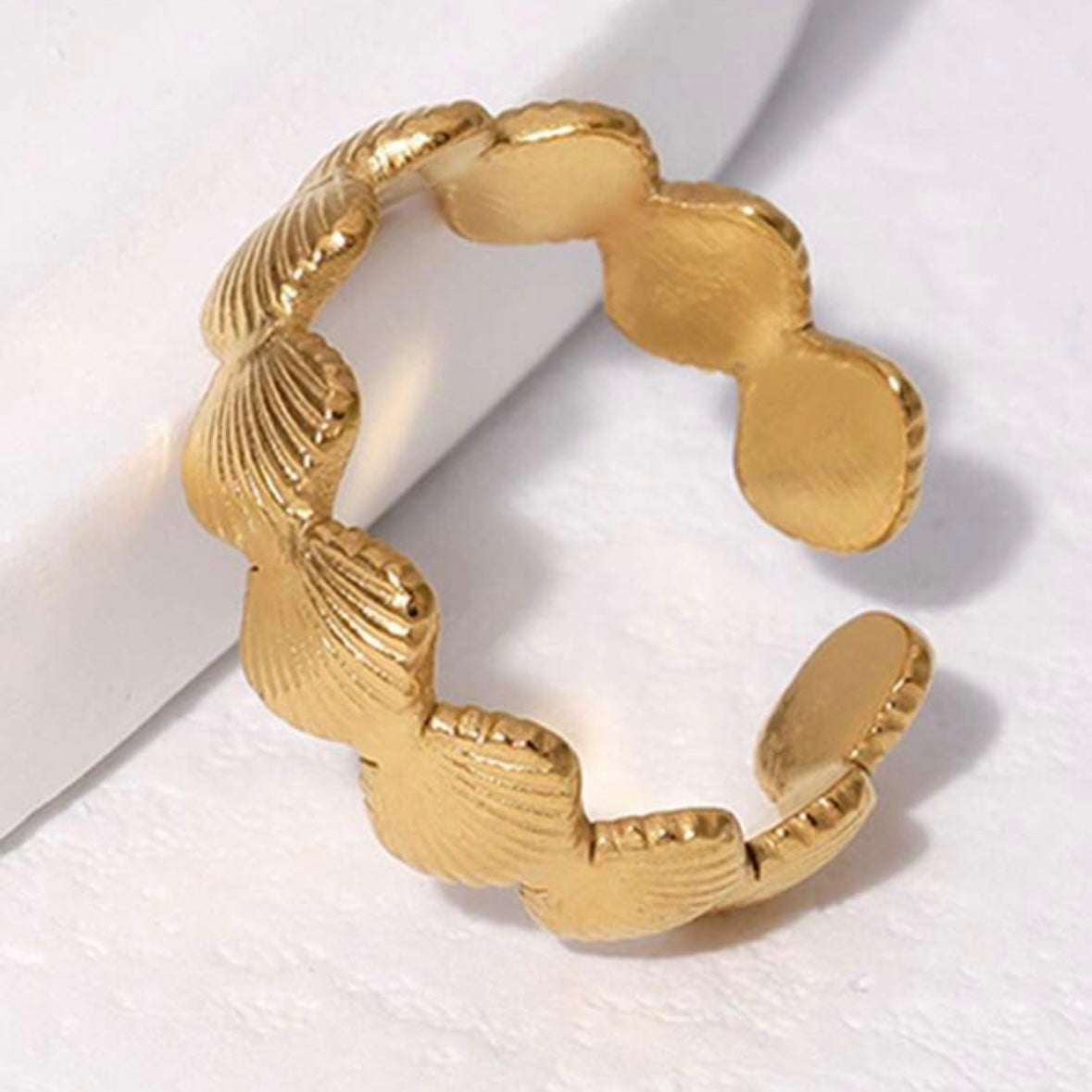 Γυναικείο Ατσάλινο Δαχτυλίδι -  Seashell Ring( χρυσό, ασημί)