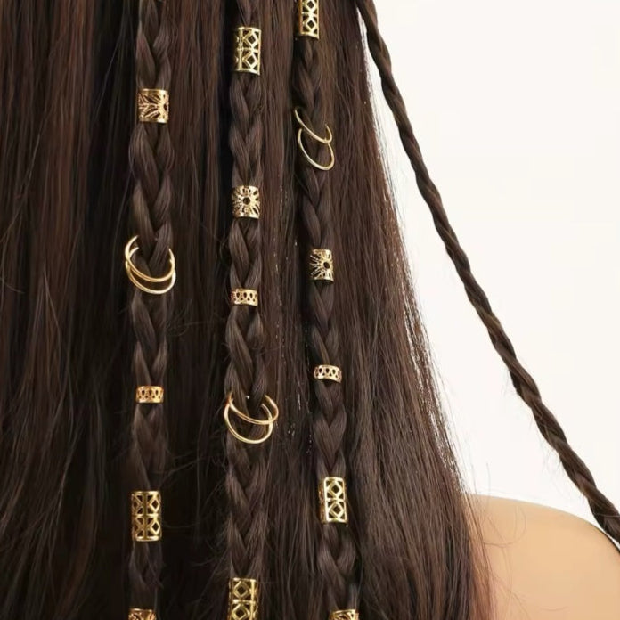 Σετ Δαχτυλίδια Μαλλιών - Set Hair Rings (χρυσό, ασημί)