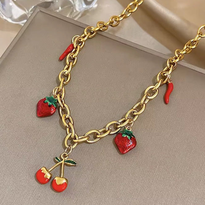 Ατσάλινο Κολιέ - Summer Fruit Necklace