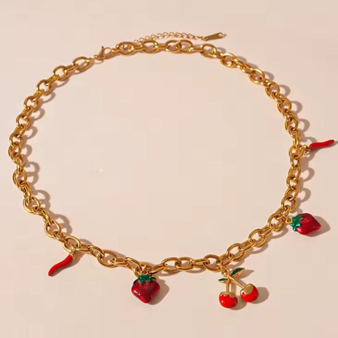 Ατσάλινο Κολιέ - Summer Fruit Necklace