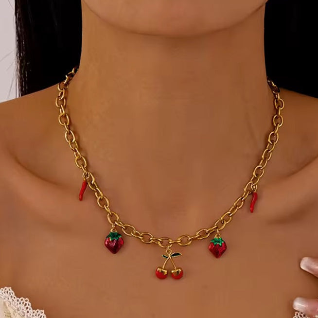 Ατσάλινο Κολιέ - Summer Fruit Necklace