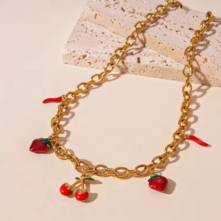 Ατσάλινο Κολιέ - Summer Fruit Necklace