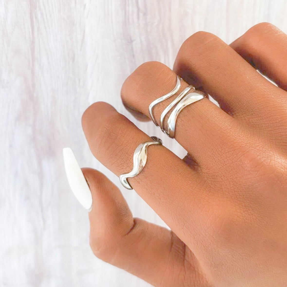 Σετ Ατσάλινα Δαχτυλίδια -  Soledad Set Ring  ( χρυσό, ασημί)