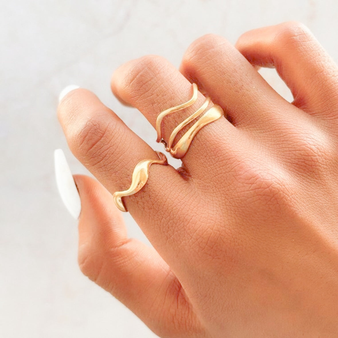 Σετ Ατσάλινα Δαχτυλίδια -  Soledad Set Ring  ( χρυσό, ασημί)