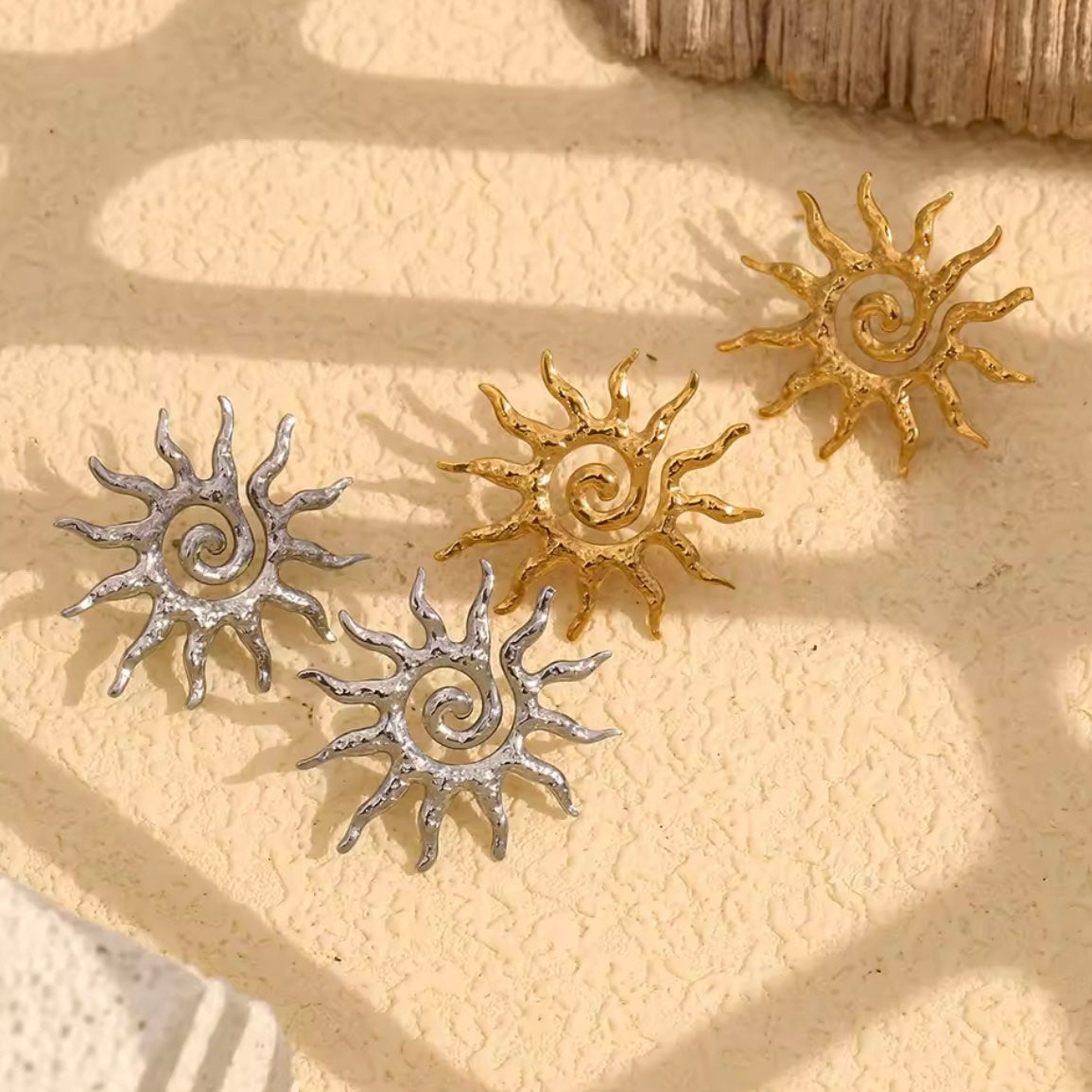Ατσάλινα Γυναικεία Σκουλαρίκια - Sunny Earrings (χρυσό, ασημί)