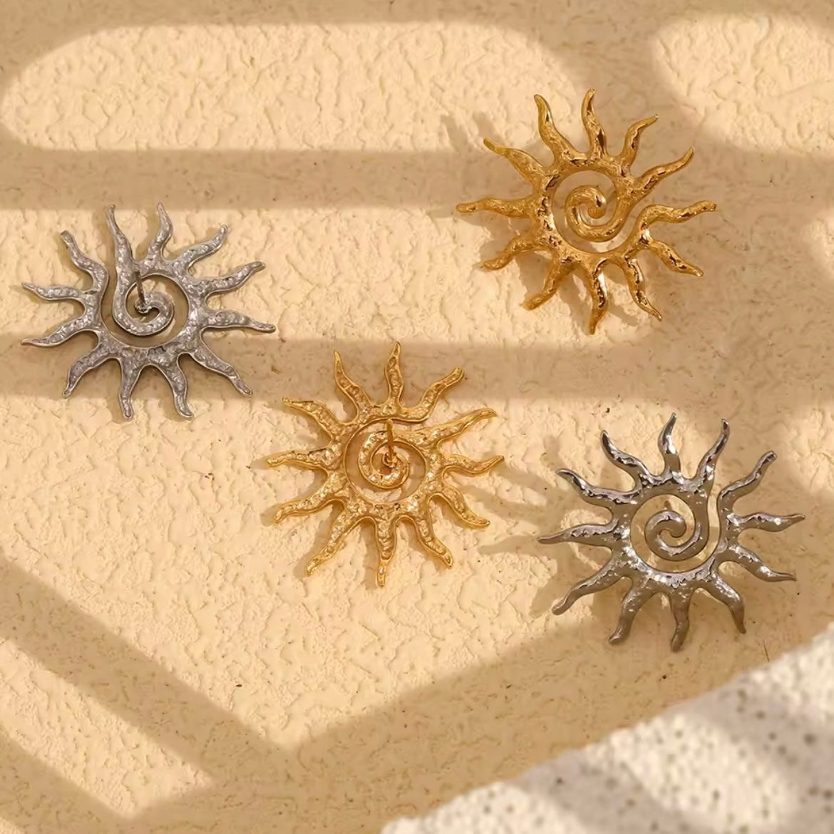 Ατσάλινα Γυναικεία Σκουλαρίκια - Sunny Earrings (χρυσό, ασημί)