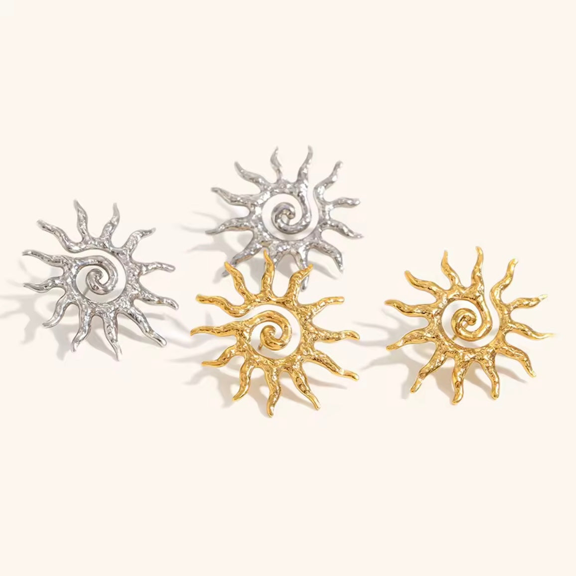 Ατσάλινα Γυναικεία Σκουλαρίκια - Sunny Earrings (χρυσό, ασημί)
