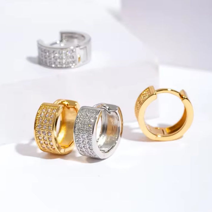 Γυναικεία Ατσάλινα Σκουλαρίκια Κρίκοι - Driss Earrings (χρυσό, ασημί)
