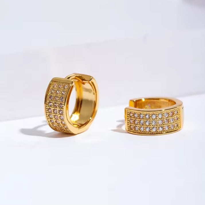 Γυναικεία Ατσάλινα Σκουλαρίκια Κρίκοι - Driss Earrings (χρυσό, ασημί)
