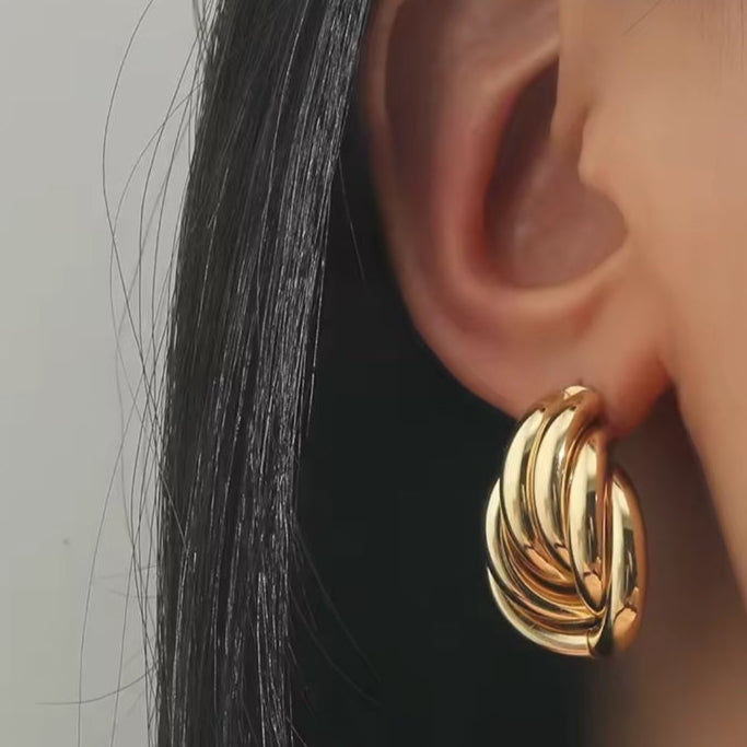 Γυναικεία Ατσάλινα Σκουλαρίκια - Patna Earrings ( χρυσό, ασημί)