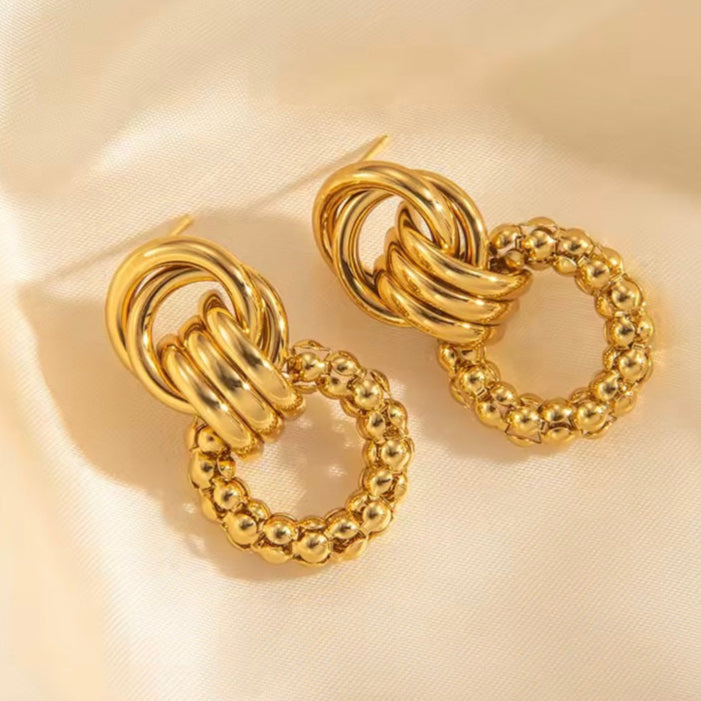 Γυναικεία Ατσάλινα Σκουλαρίκια - Chambo Earrings ( χρυσό, ασημί)