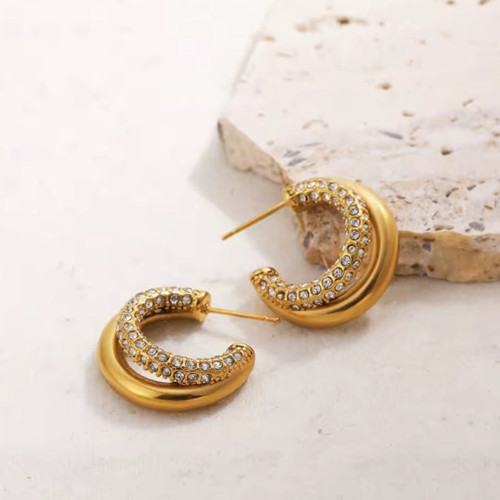 Γυναικεία Ατσάλινα Σκουλαρίκια - Velsk Earrings ( χρυσό, ασημί)