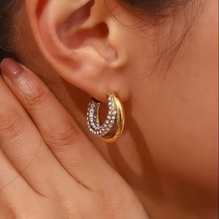 Γυναικεία Ατσάλινα Σκουλαρίκια - Velsk Earrings ( χρυσό, ασημί)