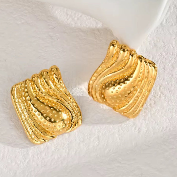 Γυναικεία Ατσάλινα Σκουλαρίκια -  Muzhi Earrings ( χρυσό, ασημί)