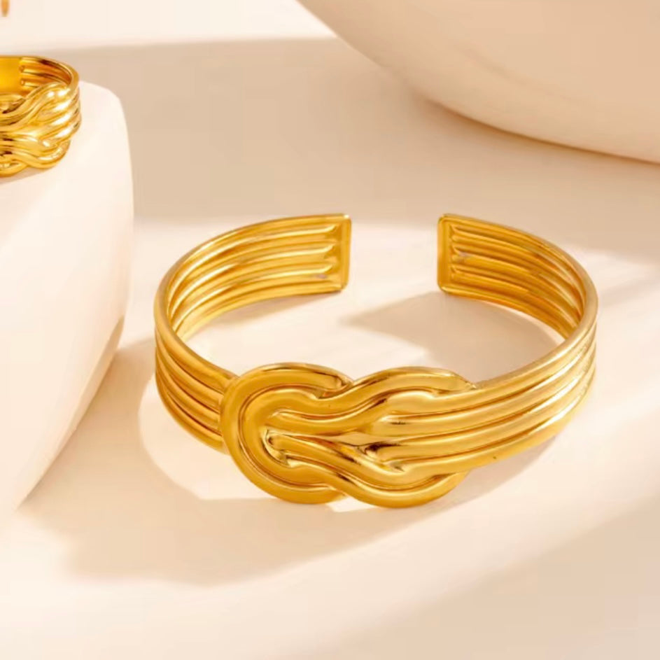 Ατσάλινο Γυναικείο Βραχιόλι - Mutsu  Bracelet (χρυσό, ασημί)