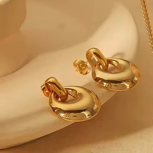 Γυναικεία Ατσάλινα Σκουλαρίκια - Nayoro Earrings ( χρυσό, ασημί)
