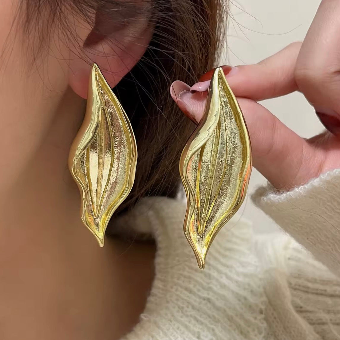 Γυναικεία  Ατσάλινα Σκουλαρίκια - Rebun Earrings ( χρυσό, ασημί)