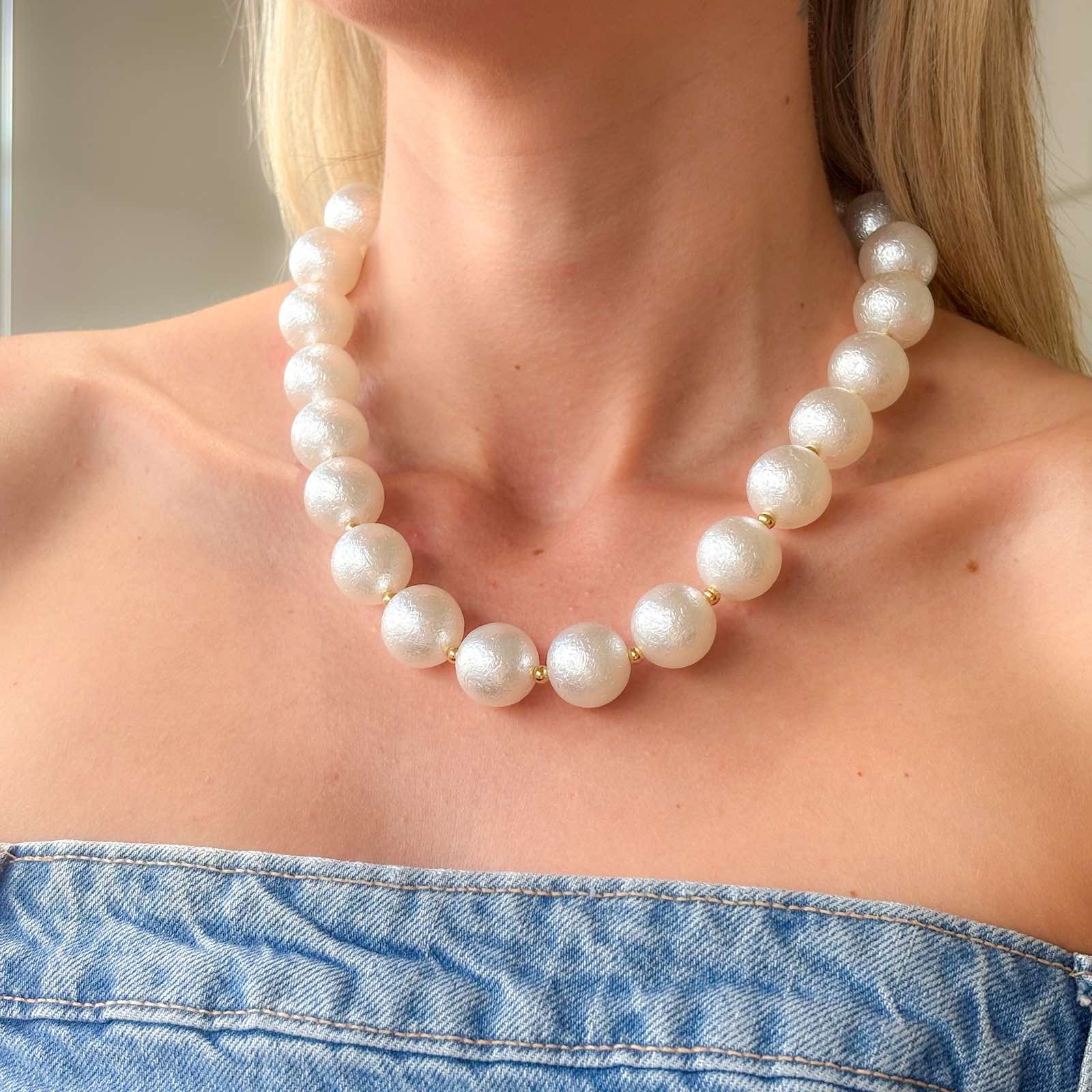 Ατσάλινο Κολιέ Με Πέρλες - Zegia Necklace