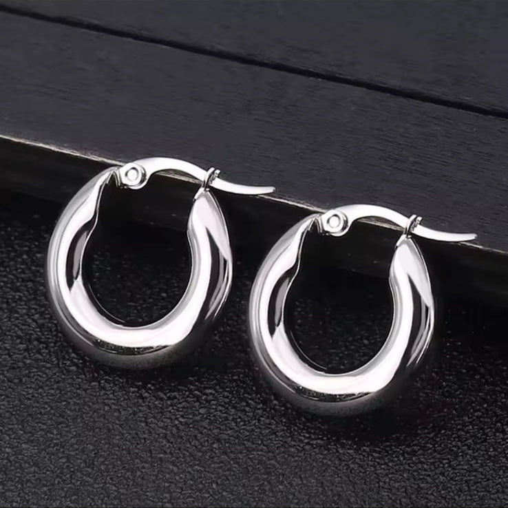 Γυναικεία Ατσάλινα Σκουλαρίκια Κρίκοι - Koskar Earrings