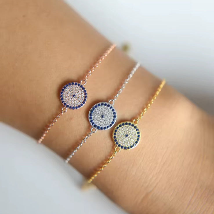 Ατσάλινο Γυναικείο Βραχιόλι Με Μάτι - Sargiz Bracelet (χρυσό, ασημί)