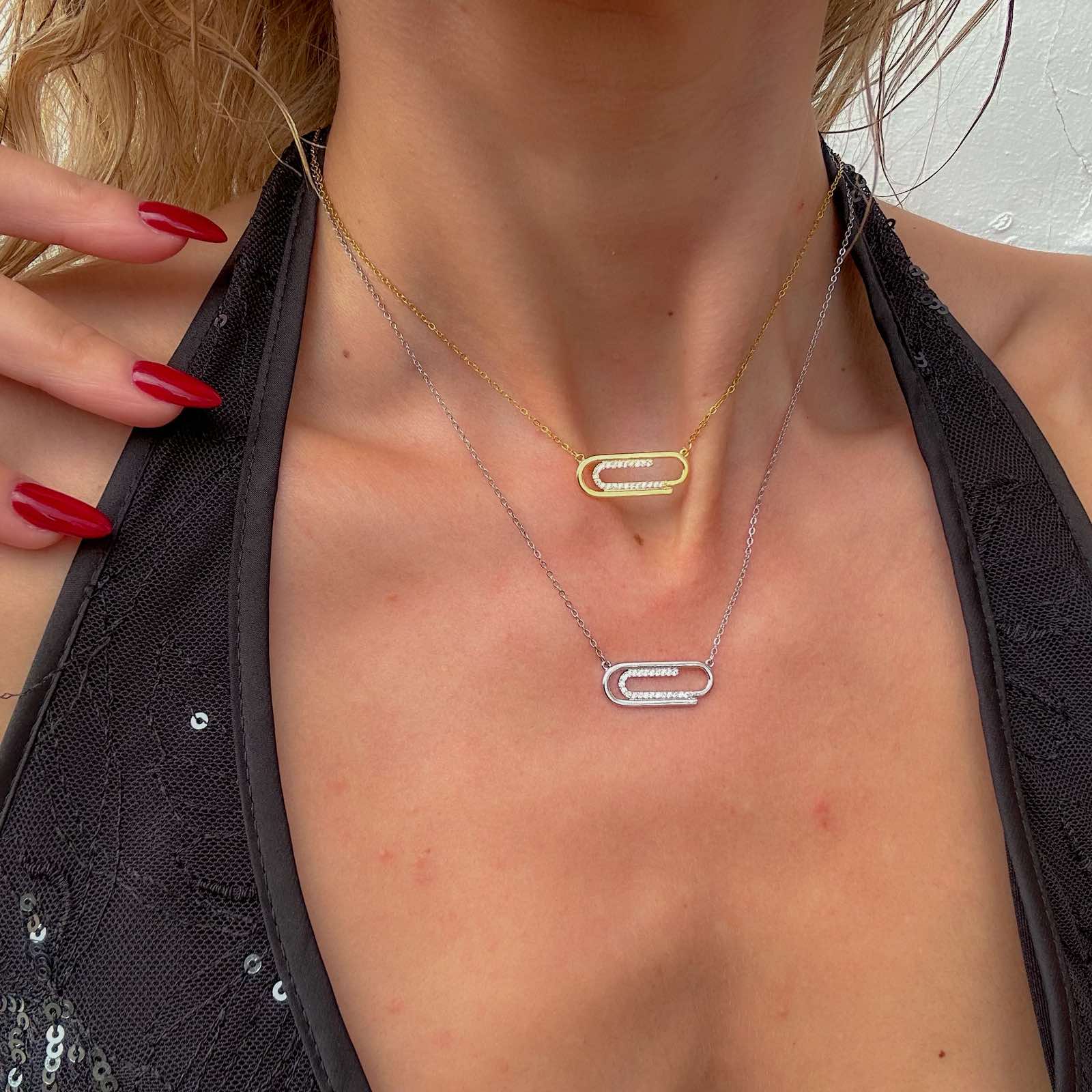 Γυναικείο Ατσάλινο Κολιέ -  Gilazi Necklace (χρυσό, ασημί)