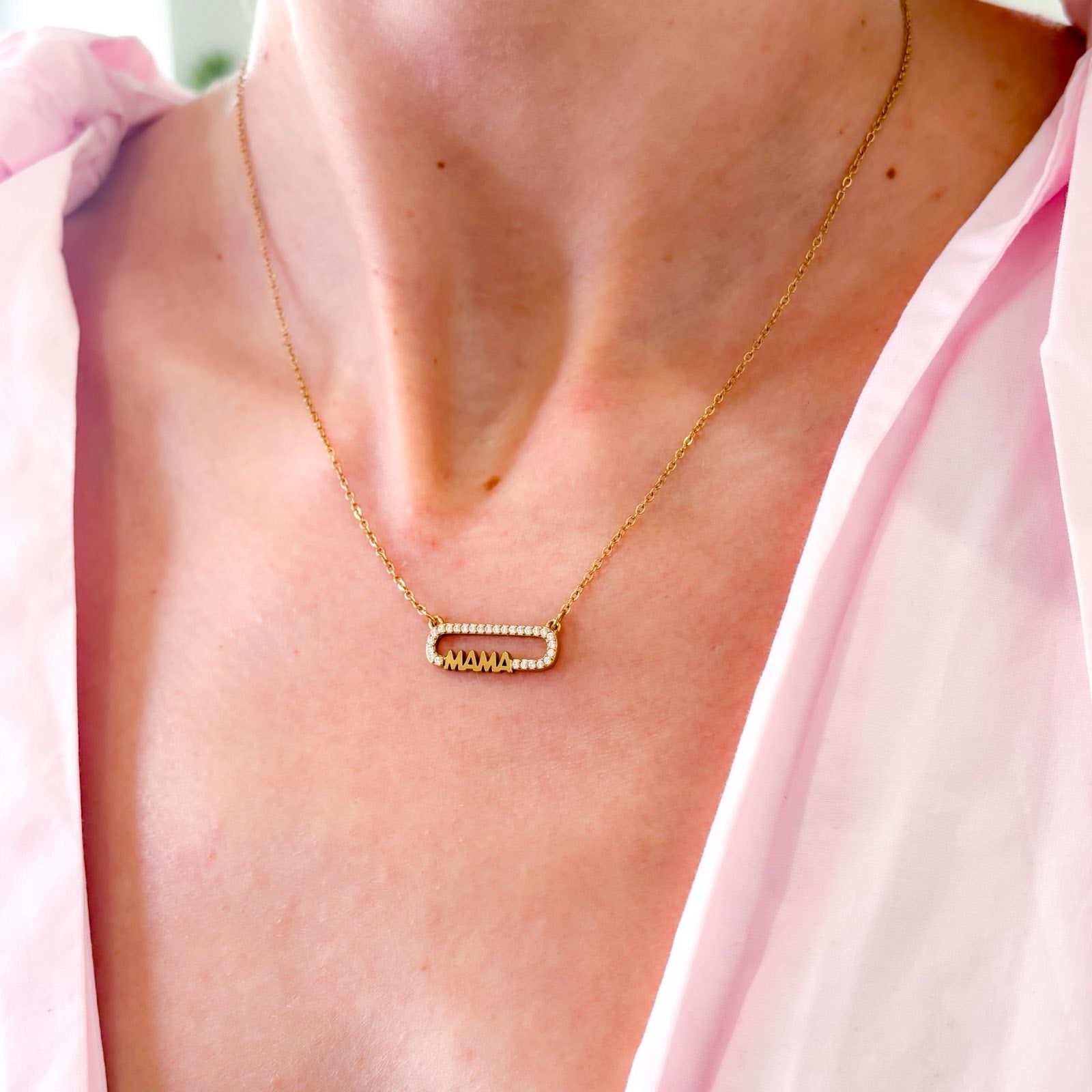 Ατσάλινο Κολιέ Μαμά - Garry Mama Necklace( χρυσό, ασημί)