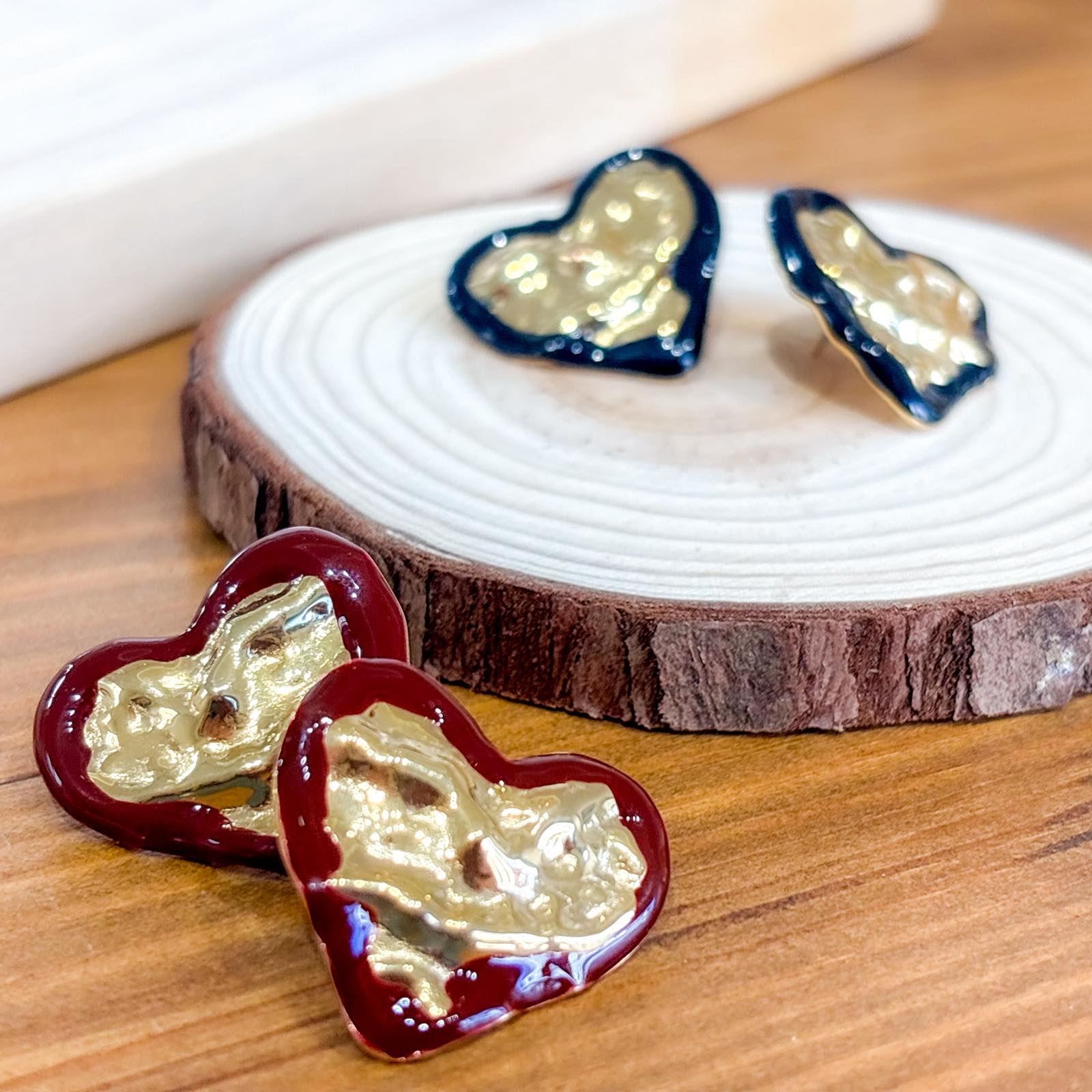 Γυναικεία Ατσάλινα Σκουλαρίκια - Toconao Earrings ( μαύρο, κόκκινο)