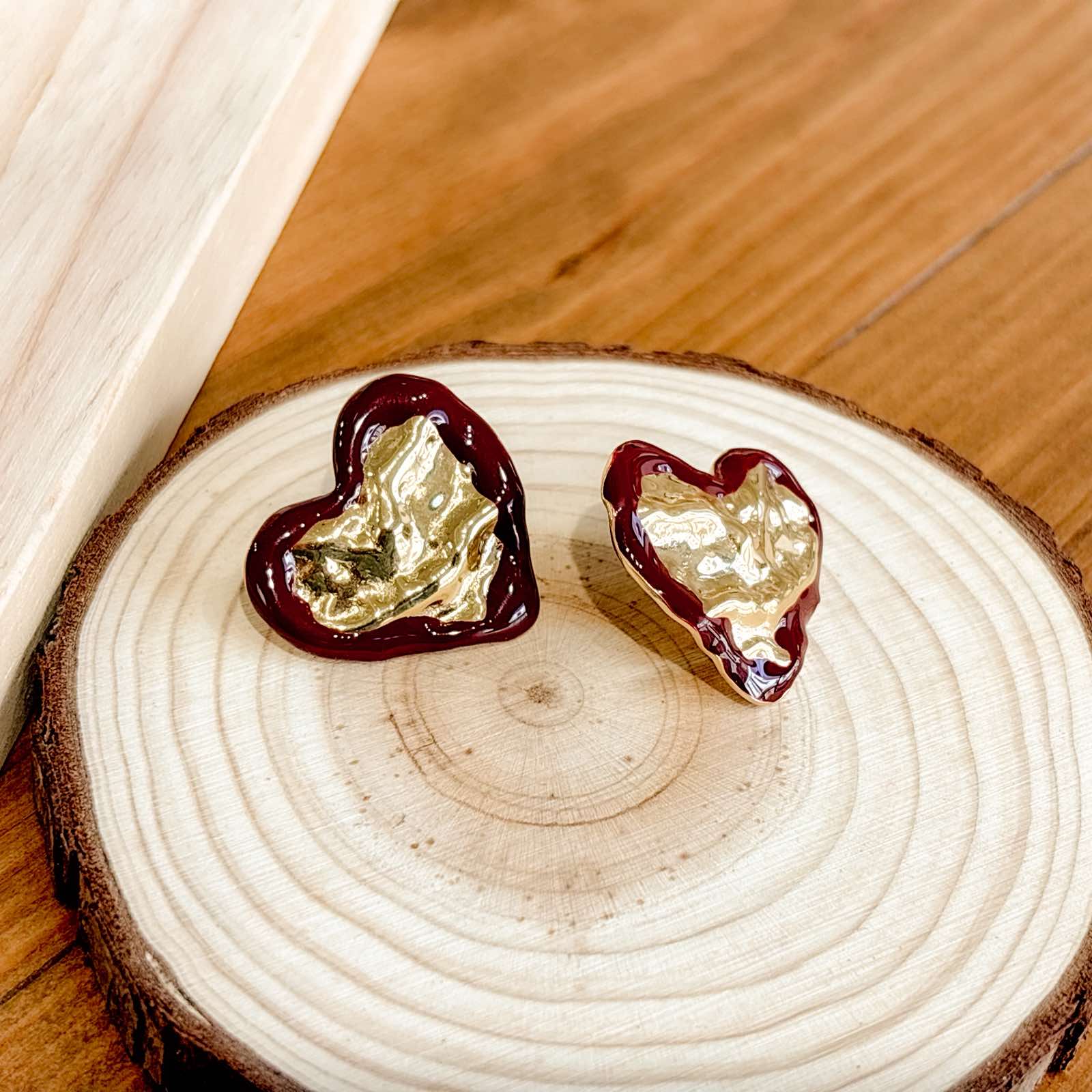 Γυναικεία Ατσάλινα Σκουλαρίκια - Toconao Earrings ( μαύρο, κόκκινο)