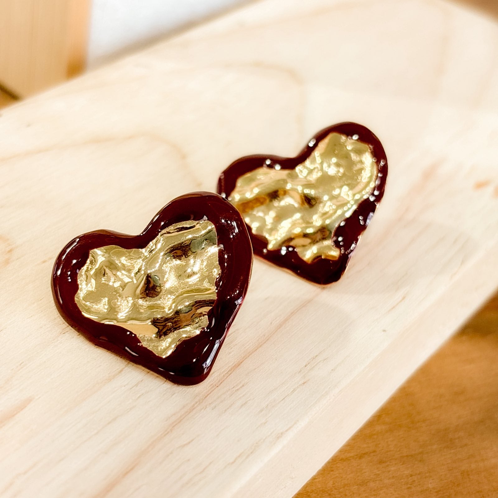 Γυναικεία Ατσάλινα Σκουλαρίκια - Toconao Earrings ( μαύρο, κόκκινο)