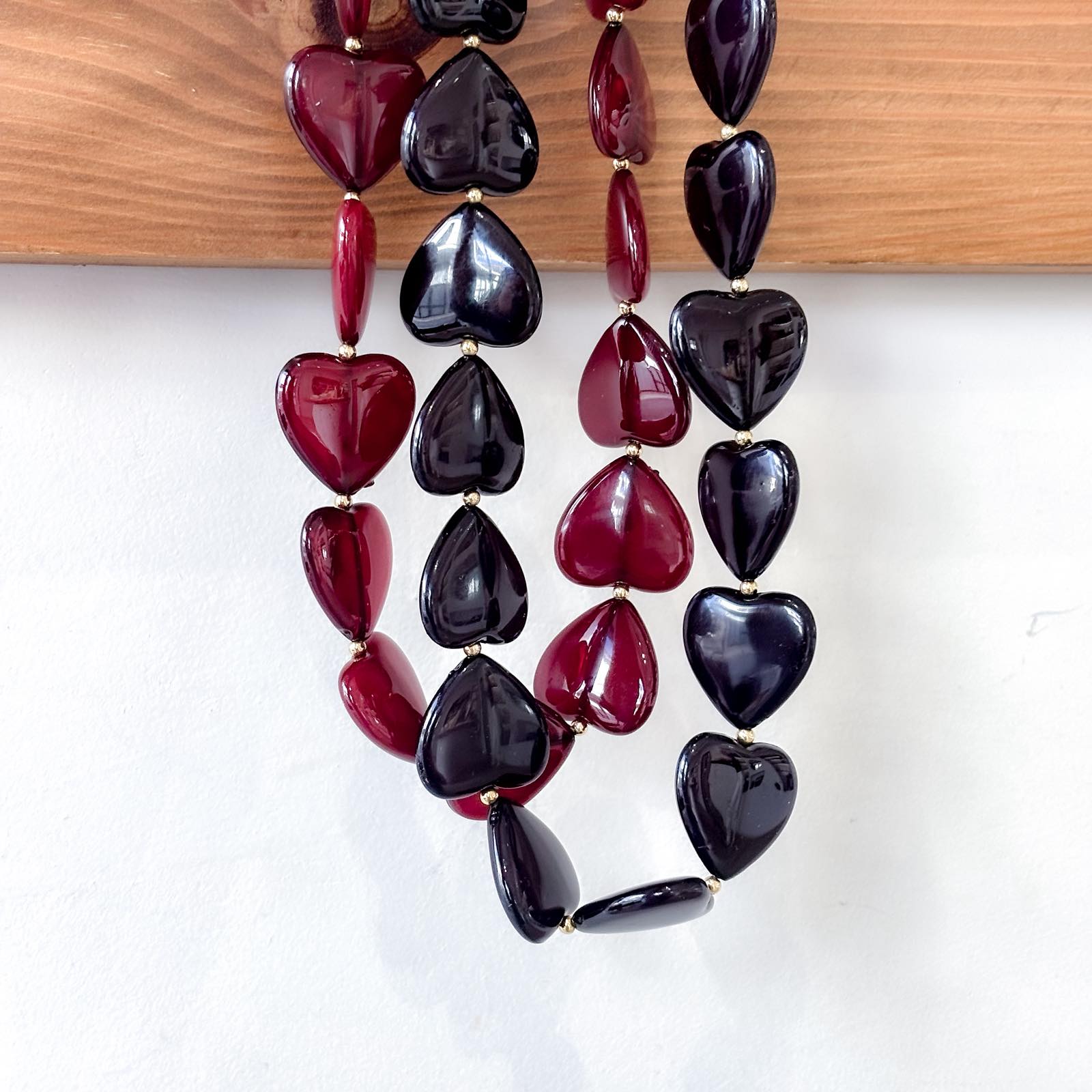 Γυναικείο Κολιέ Με Καρδιά  - Jachal Necklace (μαύρο, κόκκινο)