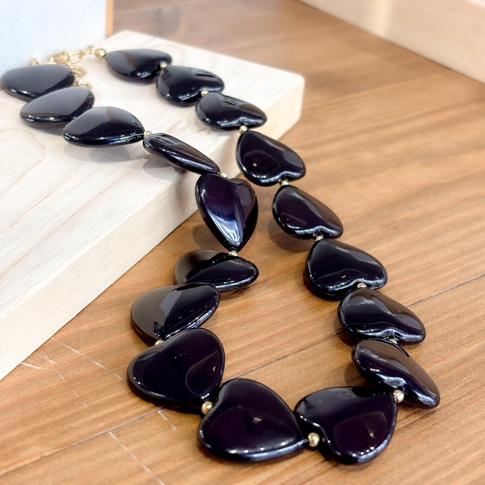 Γυναικείο Κολιέ Με Καρδιά  - Jachal Necklace (μαύρο, κόκκινο)