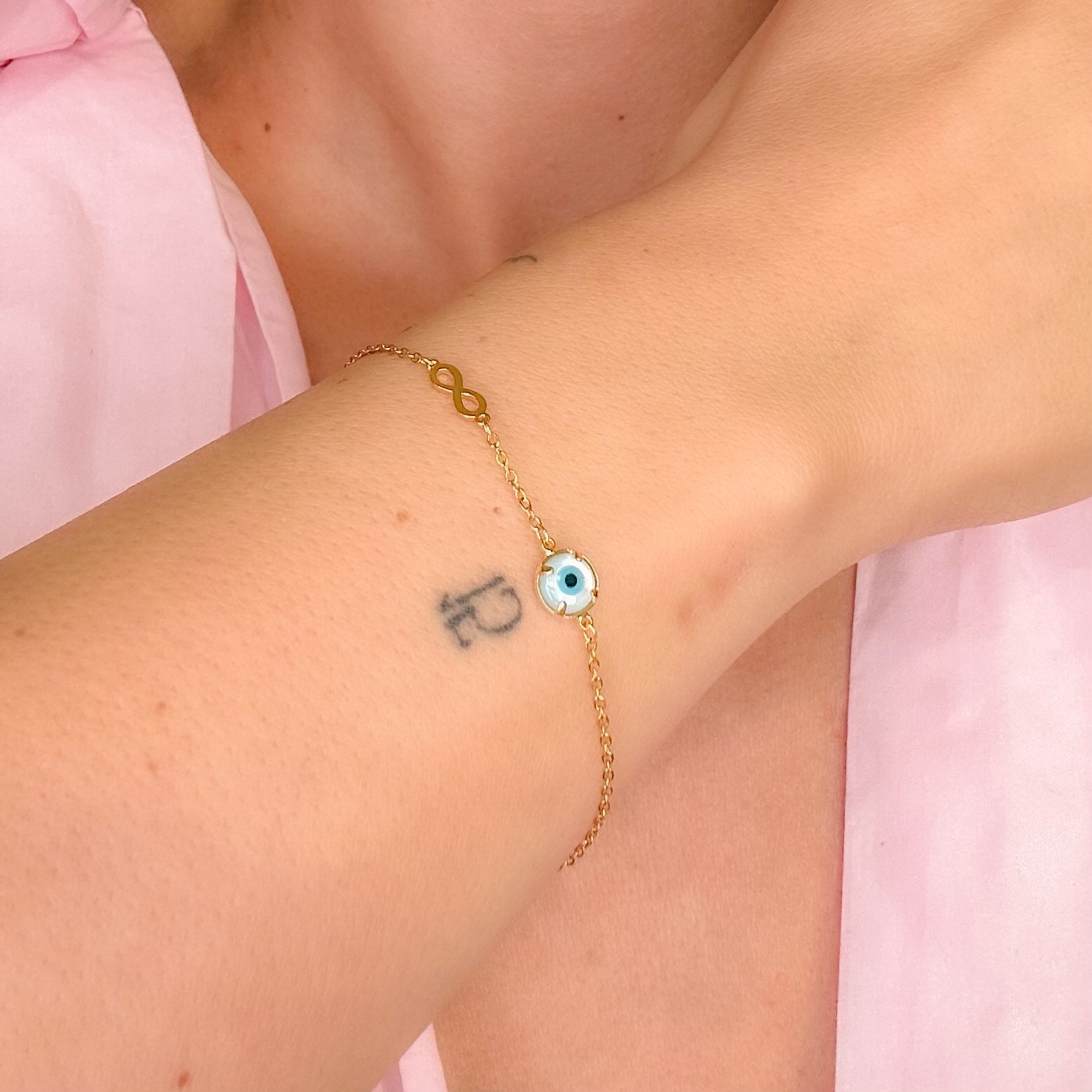 Γυναικείο Ατσάλινο Βραχιόλι Με Μάτι - Ribas Bracelet (χρυσό, ασημί)