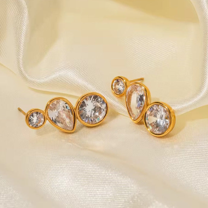 Γυναικεία Ατσάλινα Σκουλαρίκια - Lubin Earrings (χρυσό, ασημί)