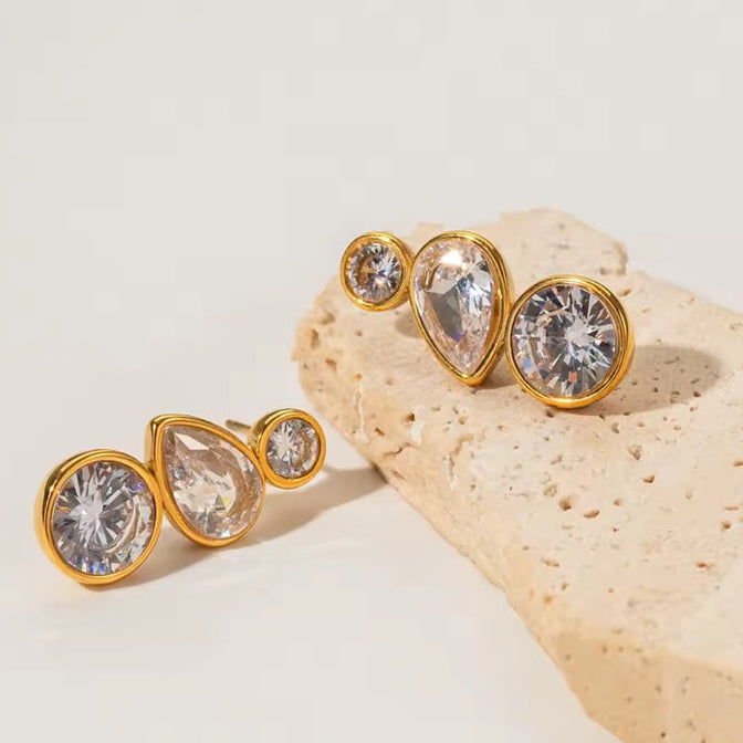 Γυναικεία Ατσάλινα Σκουλαρίκια - Lubin Earrings (χρυσό, ασημί)