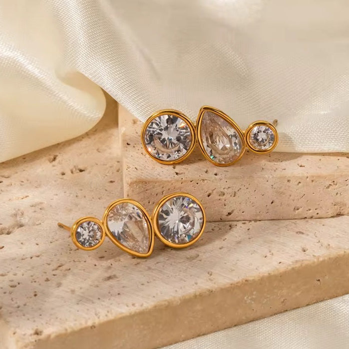 Γυναικεία Ατσάλινα Σκουλαρίκια - Lubin Earrings (χρυσό, ασημί)