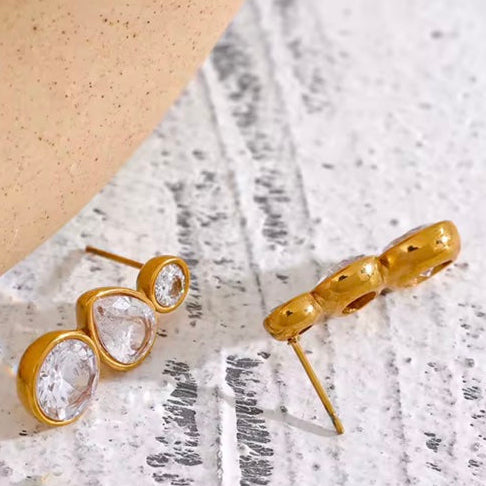 Γυναικεία Ατσάλινα Σκουλαρίκια - Lubin Earrings (χρυσό, ασημί)