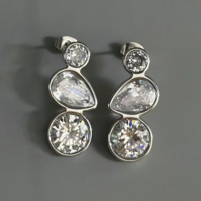 Γυναικεία Ατσάλινα Σκουλαρίκια - Lubin Earrings (χρυσό, ασημί)