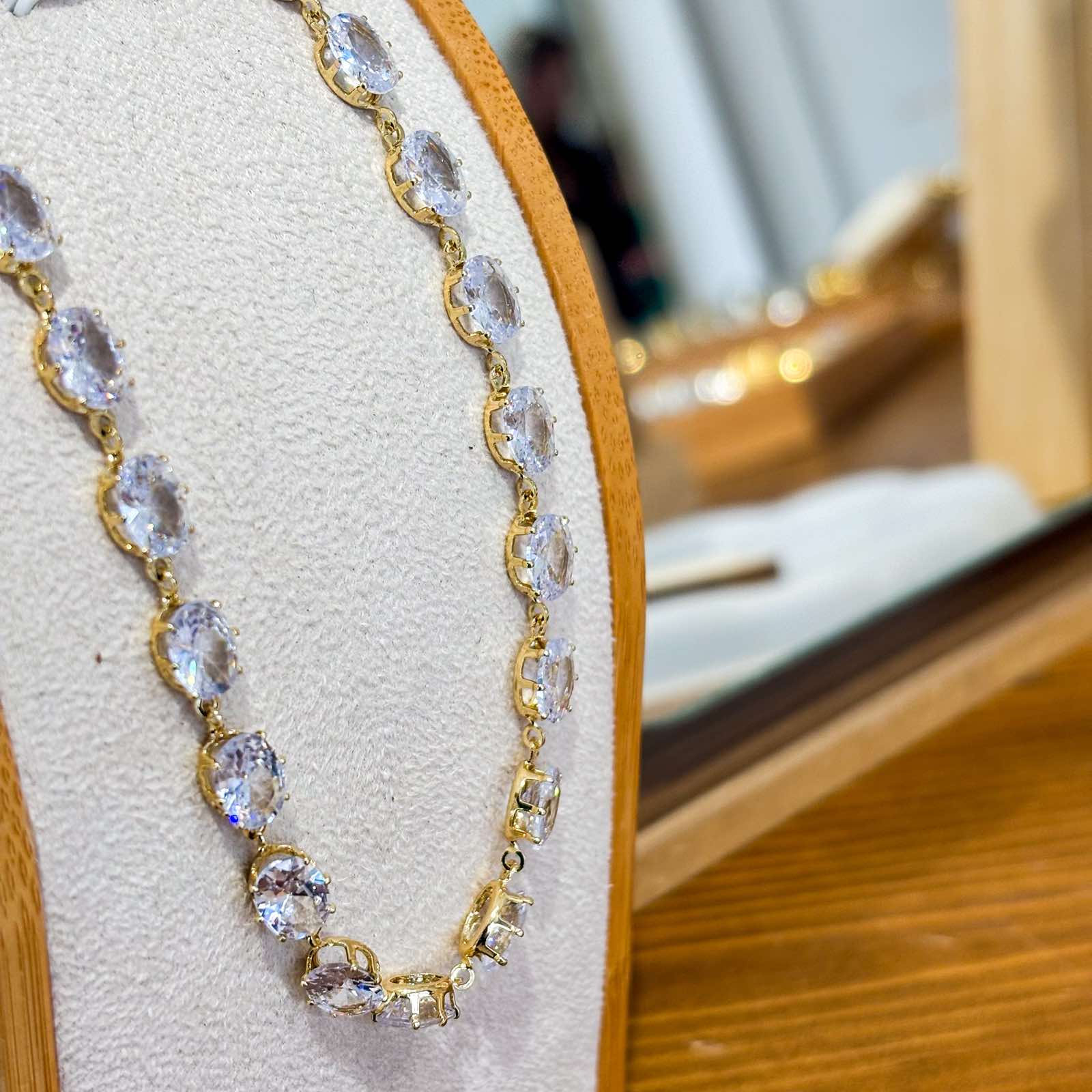 Ατσάλινο Κολιέ  Με Ζιργκόν - Avile Necklace (χρυσό, ασημί)