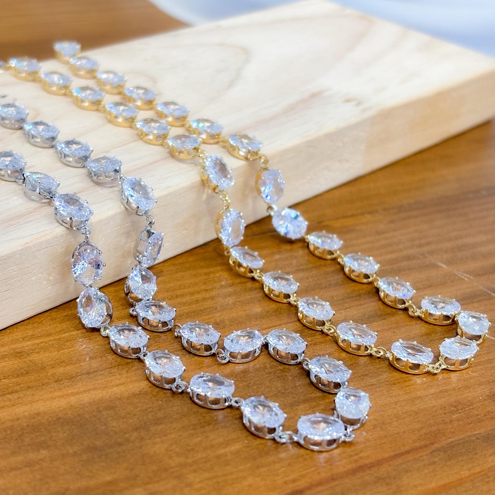 Ατσάλινο Κολιέ  Με Ζιργκόν - Avile Necklace (χρυσό, ασημί)