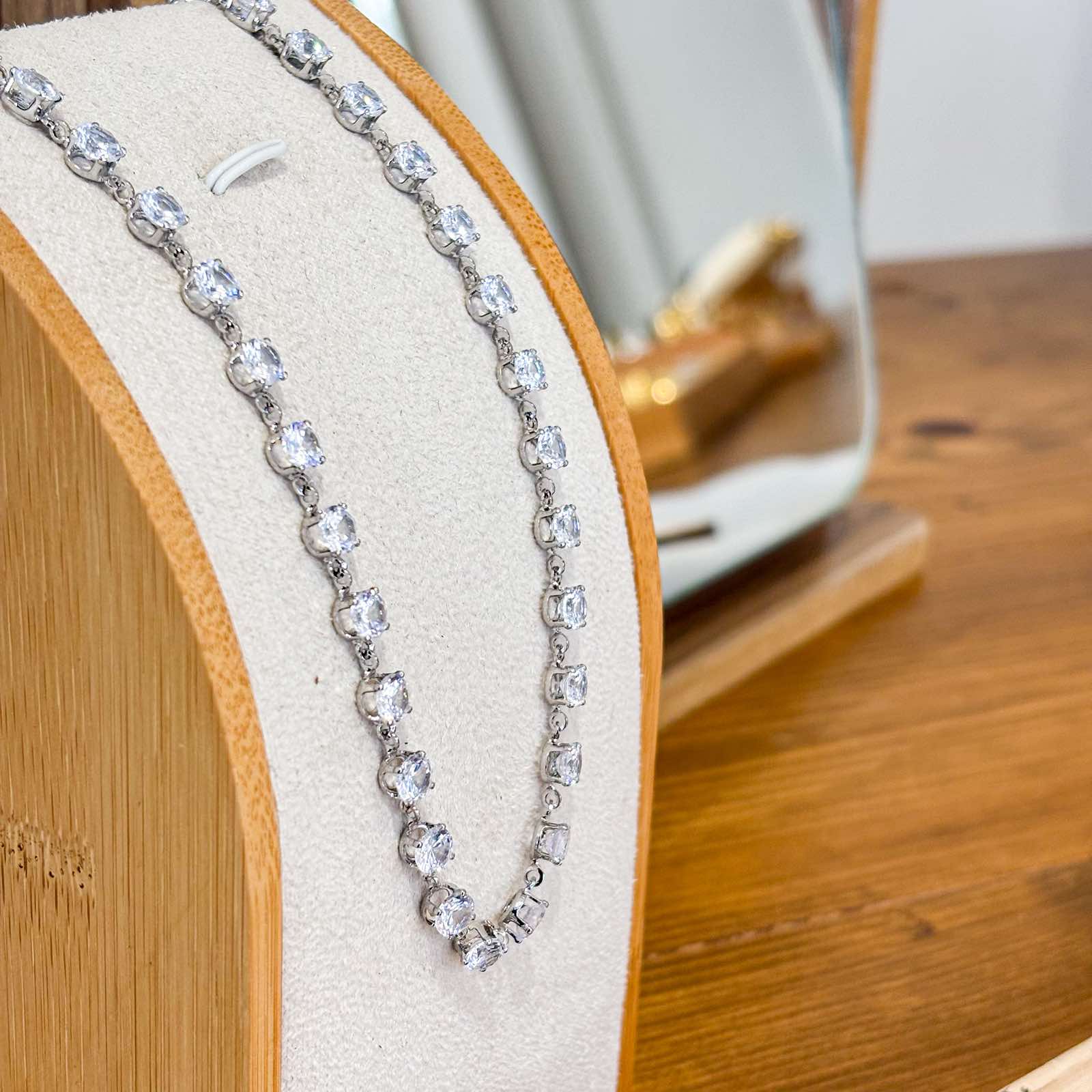 Ατσάλινο Κολιέ  Με Ζιργκόν - Sarria Necklace