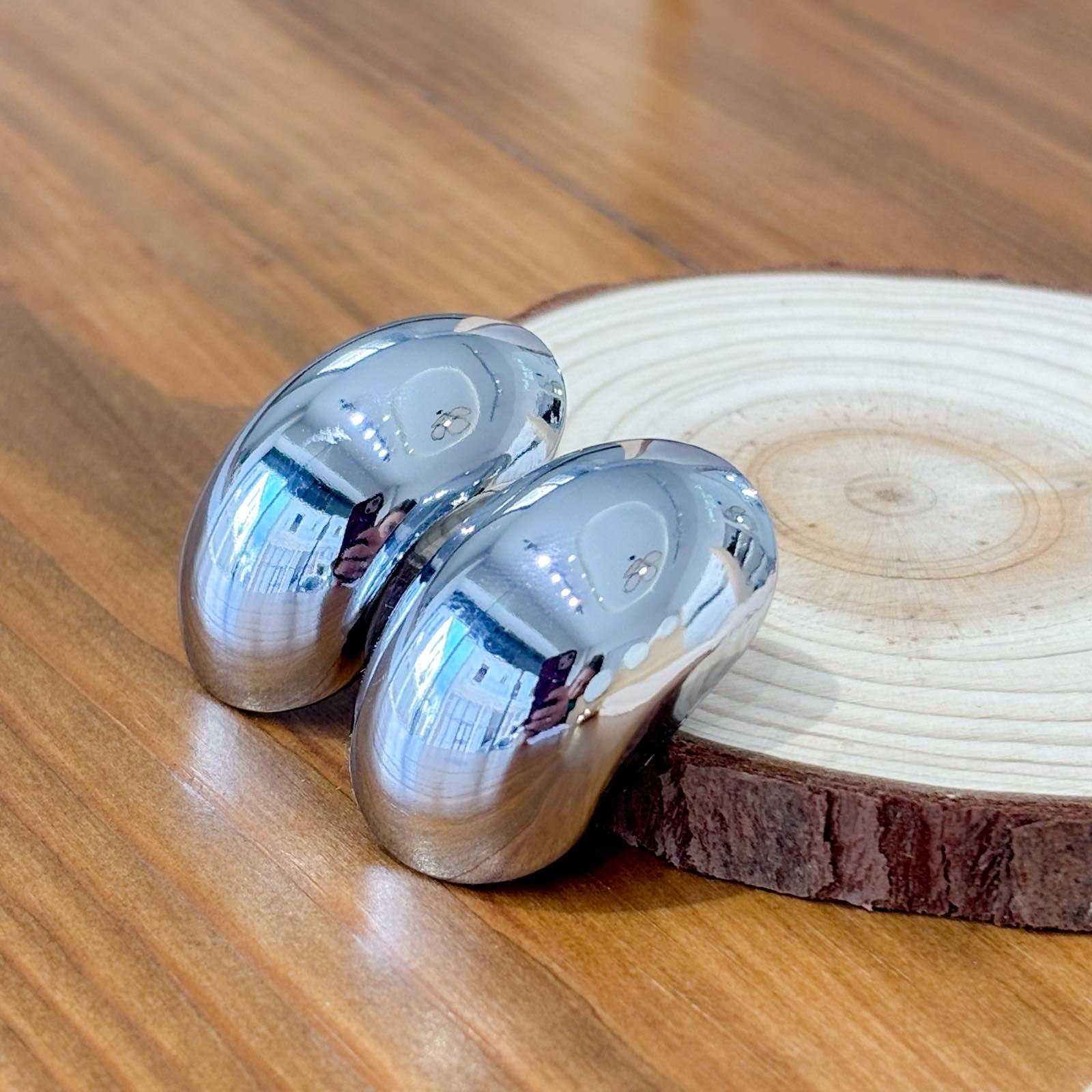 Γυναικεία Ατσάλινα Σκουλαρίκια - Chave Earrings (χρυσό, ασημί)