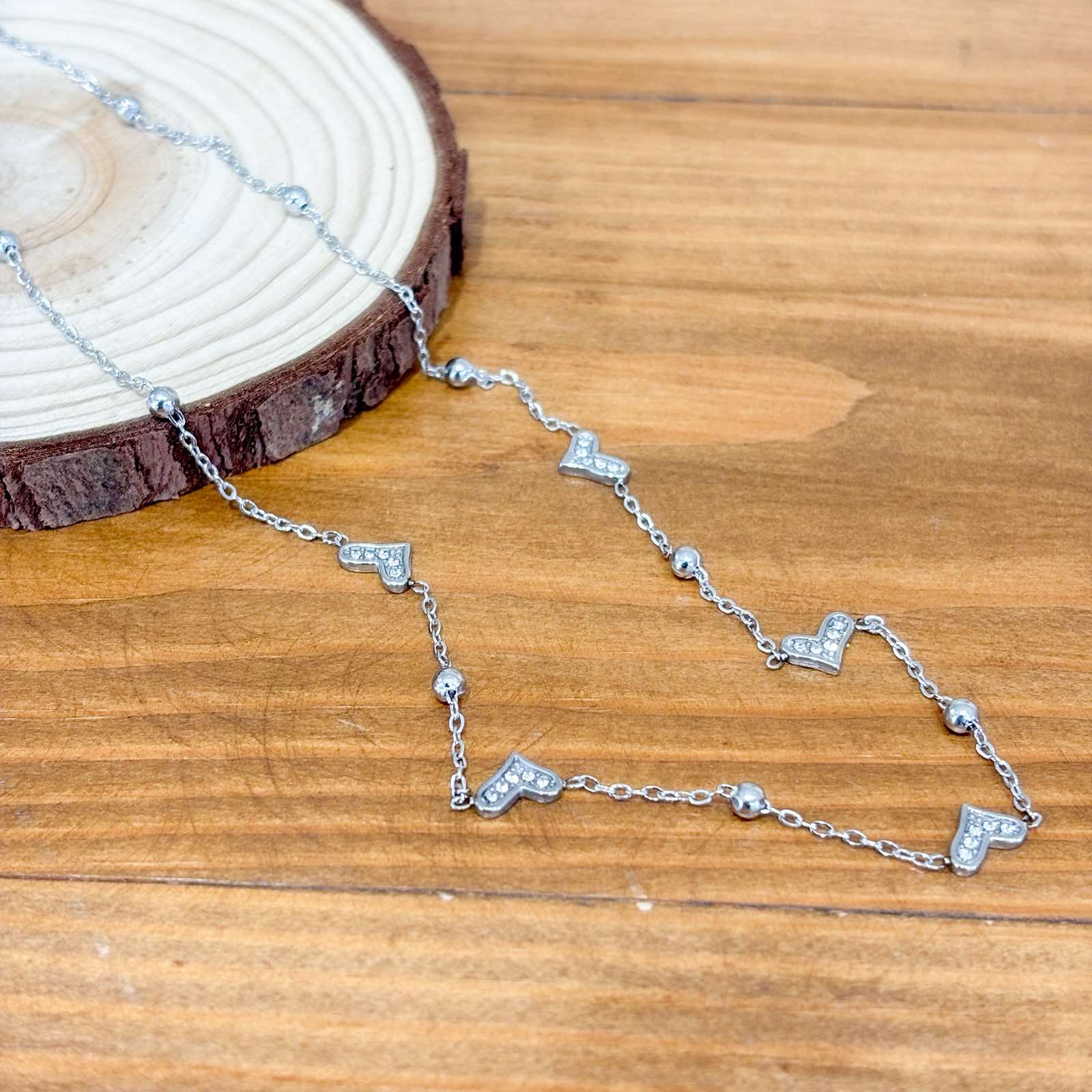 Ατσάλινο Κολιέ Με Καρδιά -  Grena Heart Necklace ( χρυσό, ασημί)