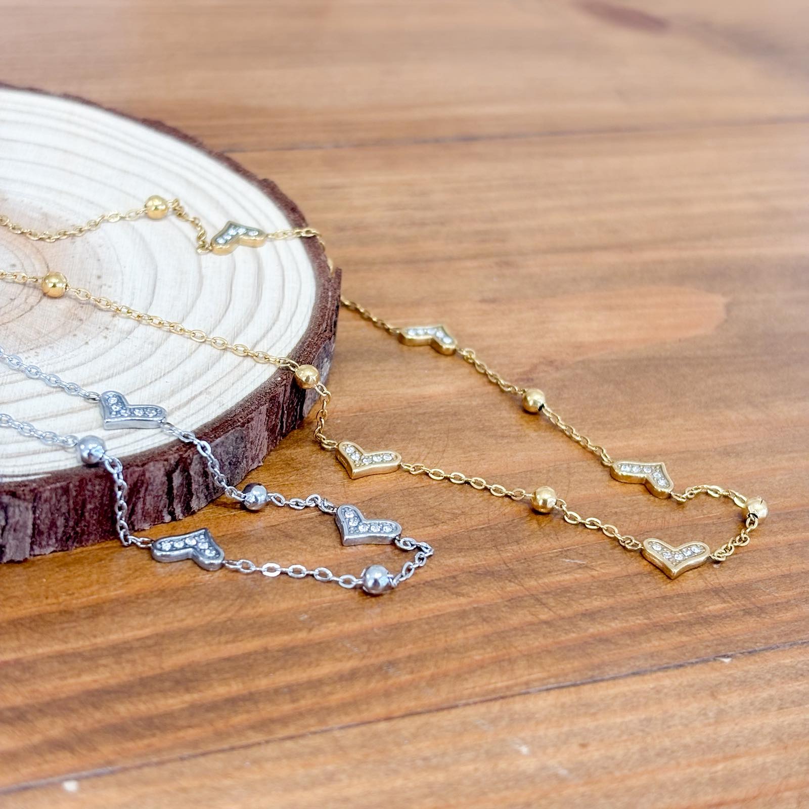 Ατσάλινο Κολιέ Με Καρδιά -  Grena Heart Necklace ( χρυσό, ασημί)