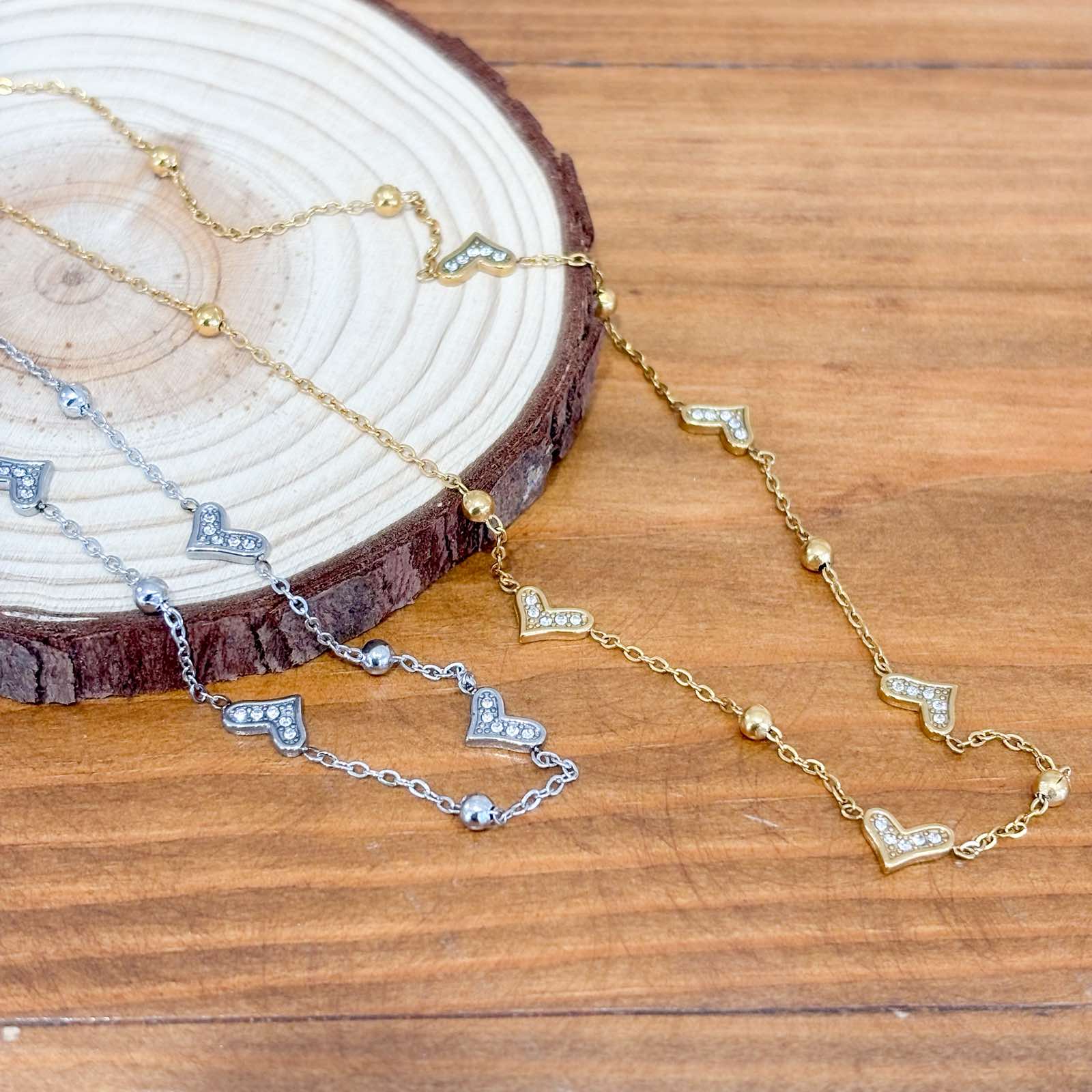 Ατσάλινο Κολιέ Με Καρδιά -  Grena Heart Necklace ( χρυσό, ασημί)