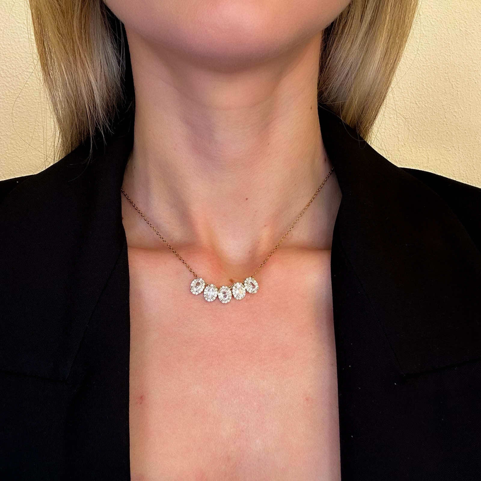 Ατσάλινο Κολιέ  Με Ζιργκόν - Ystad Necklace ( χρυσό, ασημί)