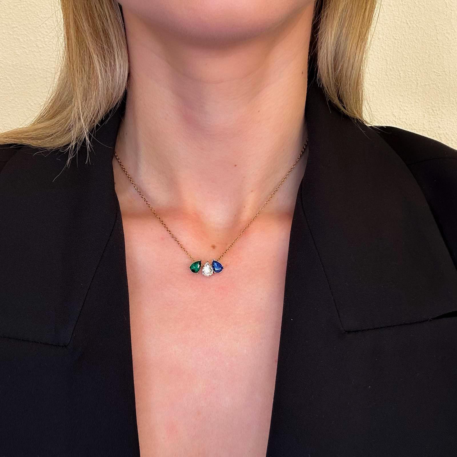 Ατσάλινο Κολιέ  Με Ζιργκόν - Kiel Necklace( και χρώματα)